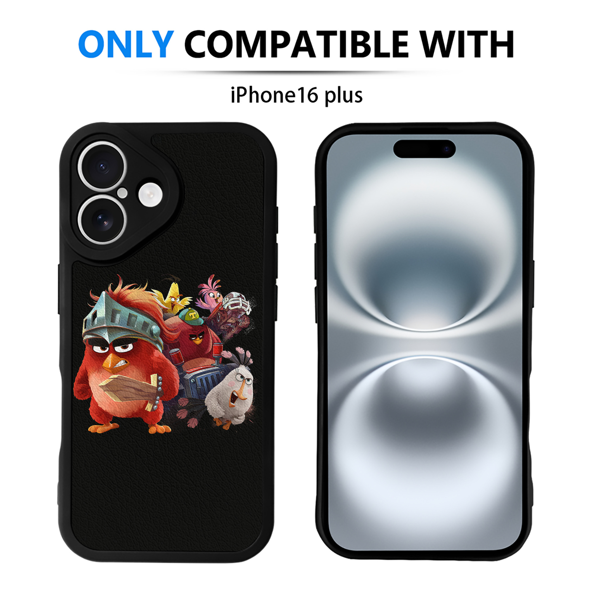 （画像用） Angry Birds アングリーバード 【iPhone 16シリーズ対応】シリコンスマホケース（レザー調） 材質：シリコン